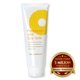 Pineapple and Soy Milk Hair Removal Cream, DIY hair-removal, quasi drug, body, bikini, sensitive skin, kids, pain and odor-free, made in Japan,230 g
